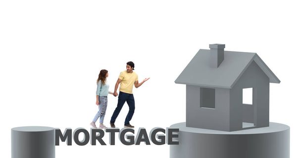 Концепция семьи, берущей ипотечный кредит на жилье
 - Фото, изображение