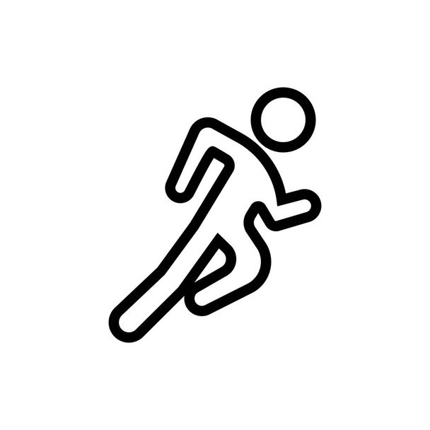 käynnissä mies kuvake vektori. Juoksevan miehen merkki. yksittäinen ääriviivat symboli kuva - Vektori, kuva