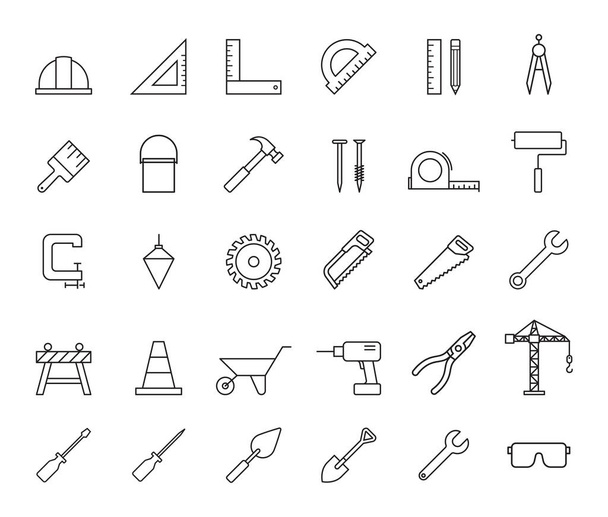 Construction property services icons vector illustrations. - Вектор,изображение