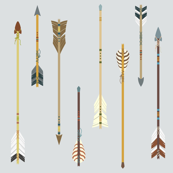 Vector set of colorful ethnic arrows - Vector, Image