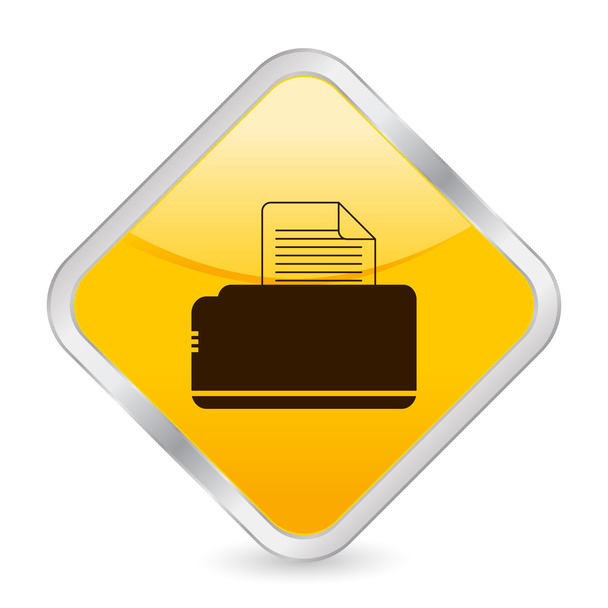 Printer yellow square icon - Vettoriali, immagini
