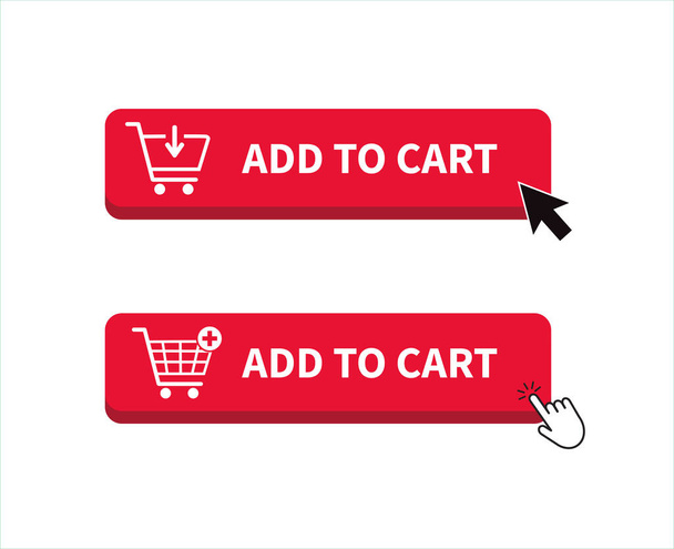 Add to cart icon. Shopping Cart icon. Hand clicking. Vector illustration. - Vector, Image