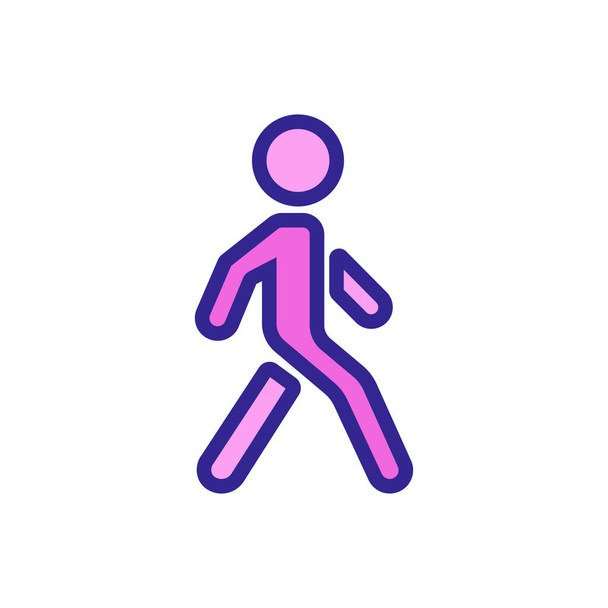 vector de icono de hombre hacia adelante. señal de hombre hacia adelante. ilustración de símbolo de color - Vector, imagen