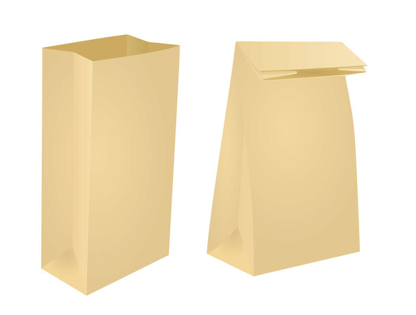 Brown paper bag. vector illustration - Vector, Image