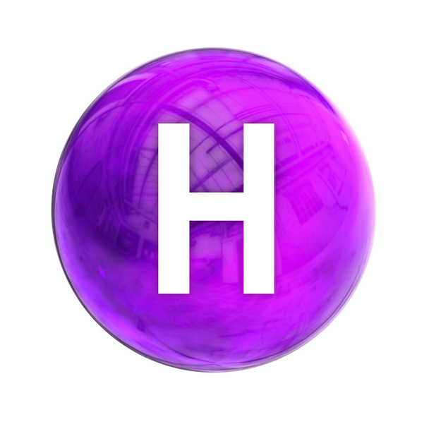 H-vitamiinipallon molekyyli terveydenhuollon apteekkiin. Loistava symboli H.-vitamiini biotiini. Vitamiinikoni. 3D-renderointi
 - Valokuva, kuva