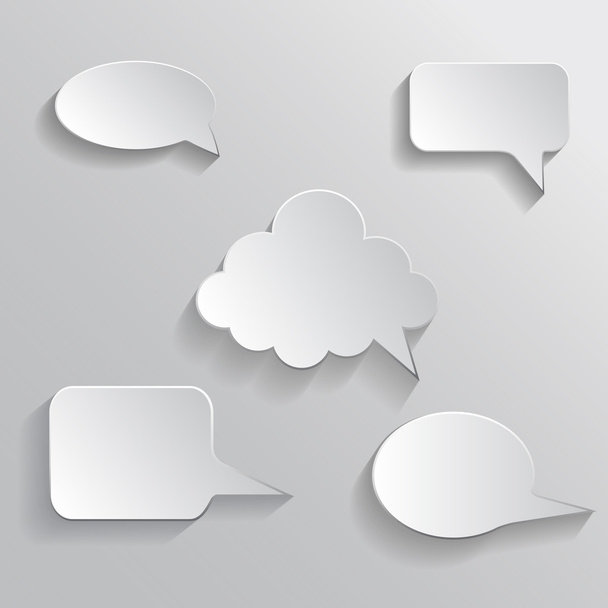 Speech bubble vector paper blank icons with shadow - Вектор,изображение