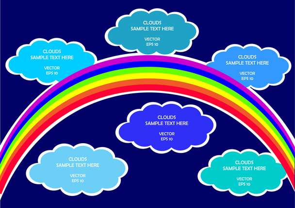 Color vector arco iris y nubes pegatinas
 - Vector, imagen