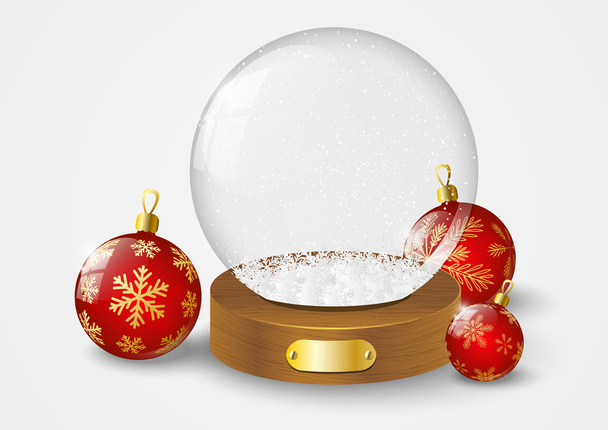 Bola de cristal de Navidad con nieve
 - Vector, Imagen
