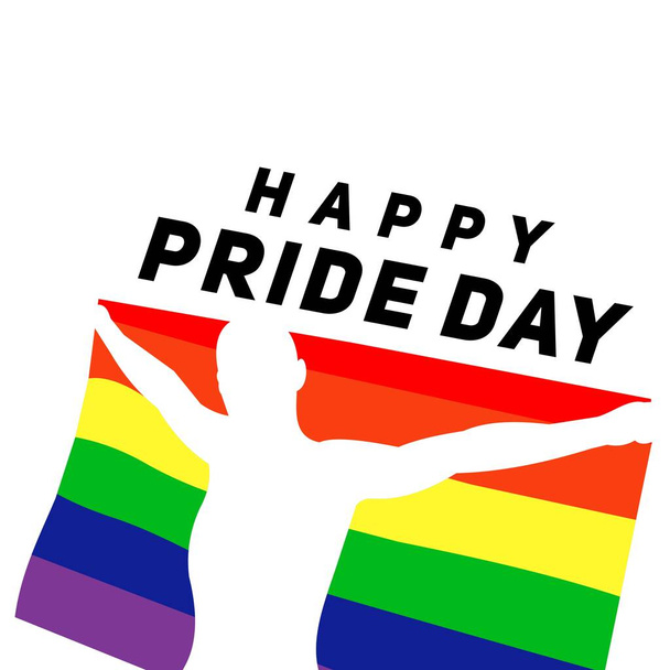 Happy Pride Day, Lidé s vlajkou pozadí - Vektor, obrázek