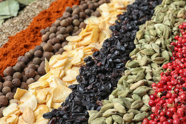 Set of different spices as background, closeup - Foto, imagen