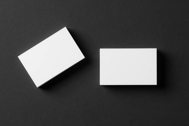 blank business cards, brand identity mockup, black and white stationery - Photo, Image