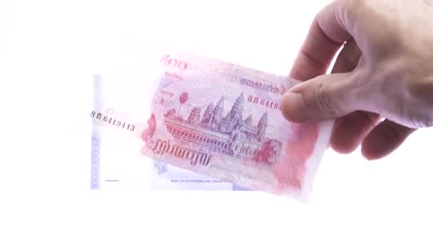 Házení bankovek z různých zemí na světlo, smyčka - Záběry, video