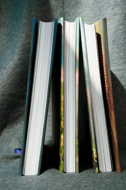 stack of old books with bookmarks - Photo, Image