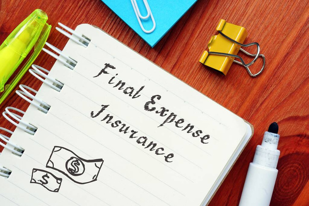Business concept about Final Expense Insurance Definition with inscription on the sheet. - Photo, Image