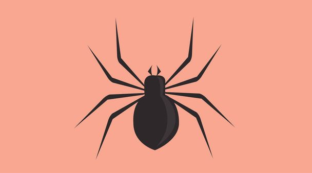 Ilustração isolada vetorial de uma aranha negra
 - Vetor, Imagem