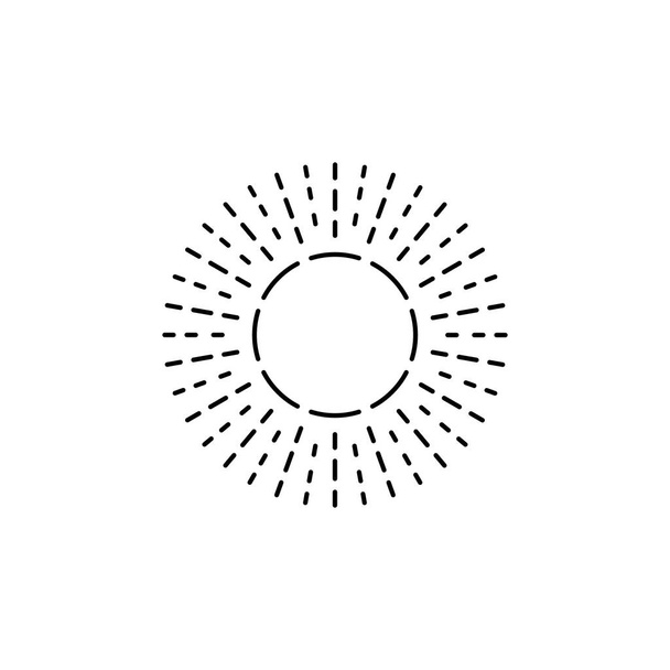 Retro Güneş patlaması şekli. Antika logo, etiket, rozet. Tasarım ögeleri izole edildi. - Vektör, Görsel