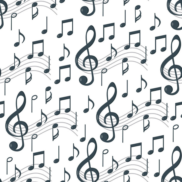 Music notes seamless pattern. Background music. Vector illustration - Vector, Image