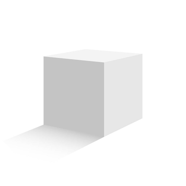 Imagen realista del icono del cubo. Ilustración de vectores de caja 3d
 - Vector, imagen