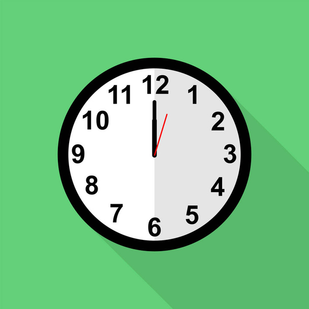 Icono de reloj clásico, 12 en punto o medianoche
 - Vector, Imagen
