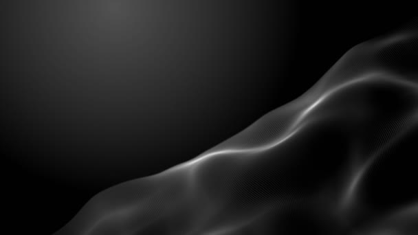 Futurystyczny punkt ciemny czarny fala animacja Cyfrowy cząstek 3d renderowania - Materiał filmowy, wideo