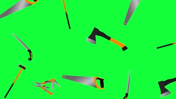 Анимация элементов рабочих инструментов садоводства, бесшовная петля на зеленом экране хрома ключа
 - Кадры, видео