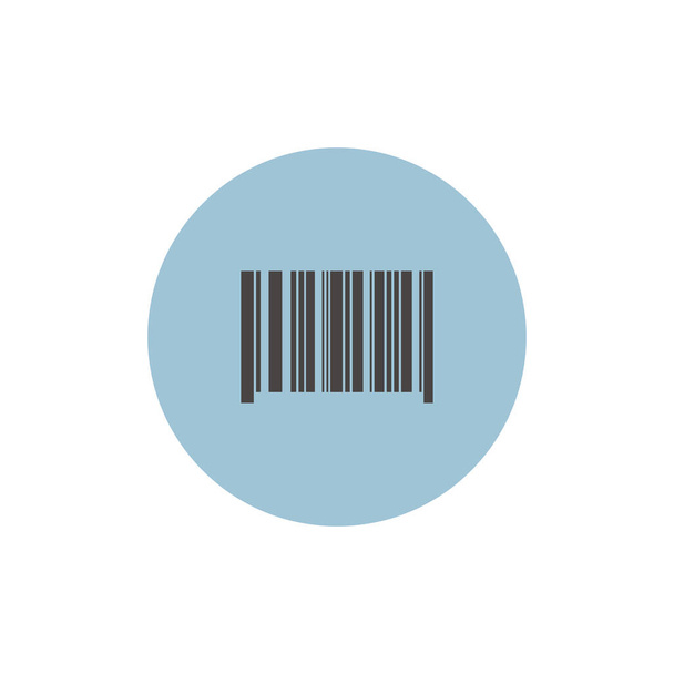 Barcode buntes flaches Symbol mit langem Schatten. Strichcode-Icon - Vektor, Bild