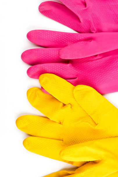 cleaning of the premises. latex gloves. - Zdjęcie, obraz