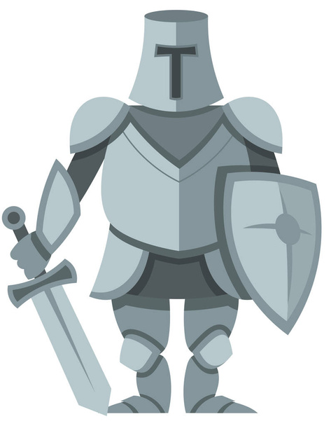 Knight in steel armor. - Vector, Image