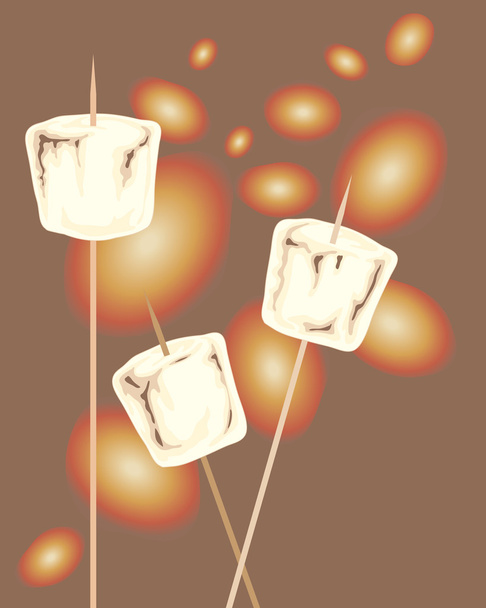 getoastete Marshmallows - Vektor, Bild