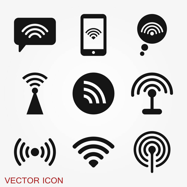Wifiアイコン。コンピュータおよびネットワーク接続シンボルはバックグラウンドで隔離されます。. - ベクター画像