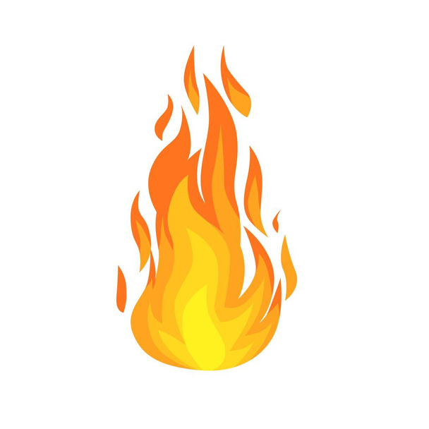 διανυσματική απεικόνιση της καύσης της φωτιάς με ξύλο σε λευκό φόντο - Διάνυσμα, εικόνα