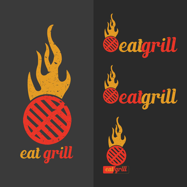 Mangiare grill ristorante logo design
 - Vettoriali, immagini