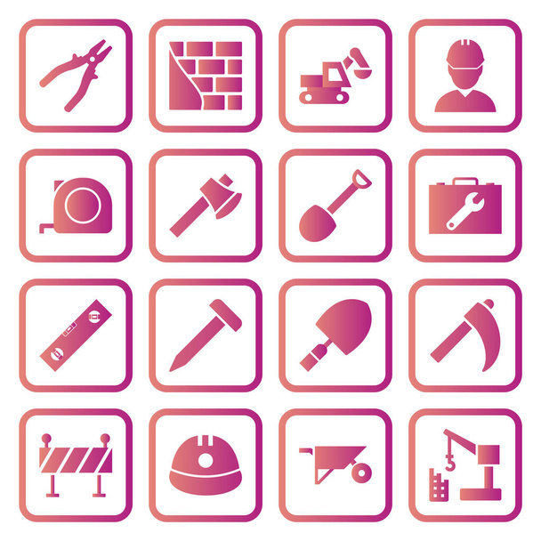 16 stavebních ikon pro osobní a komerční použití... - Vektor, obrázek