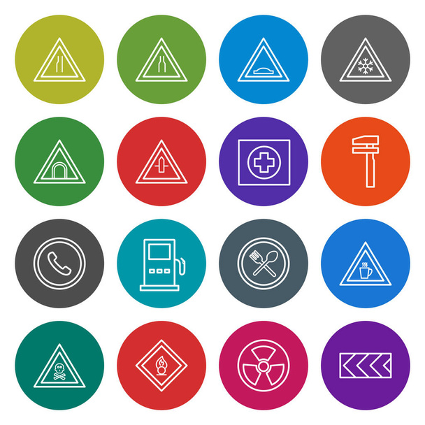 16 Verkehrszeichen Symbole für den persönlichen und gewerblichen Gebrauch... - Vektor, Bild