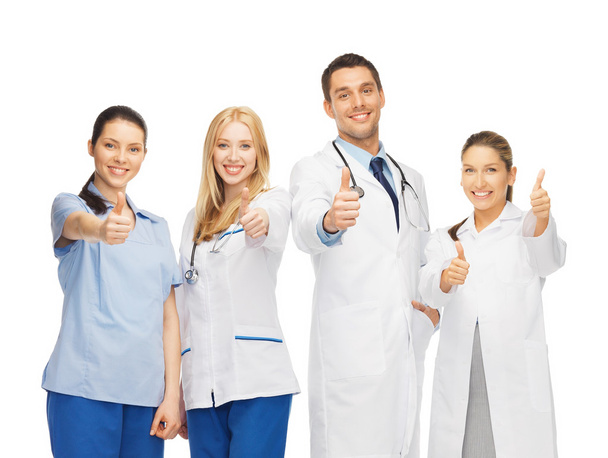 Group of doctors showing thumbs up - Zdjęcie, obraz