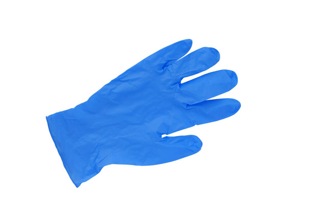 Сині медичні рукавички ізольовані на білому тлі
 - Фото, зображення