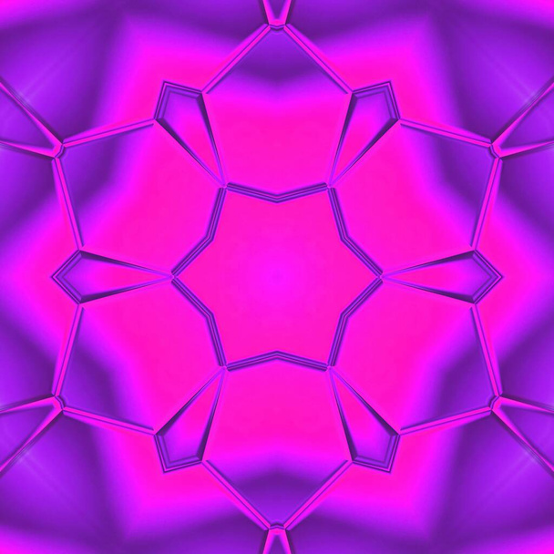 vívida néon rosa e roxo com camadas de mosaico hexagonal, em seguida, transformado em muitos padrões e desenhos
 - Foto, Imagem