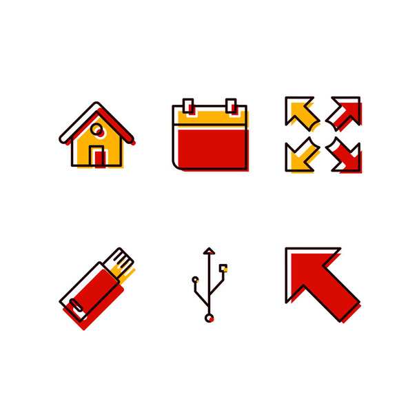 6 Conjunto de elementos básicos ícones isolados no fundo branco
... - Vetor, Imagem