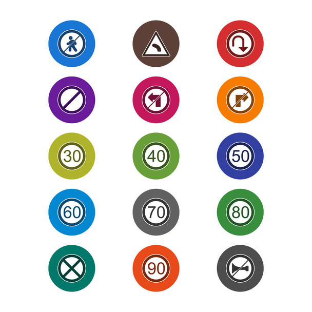 Набір з 15 дорожніх знаків Ікони на білому тлі Векторні ізольовані елементи
... - Вектор, зображення