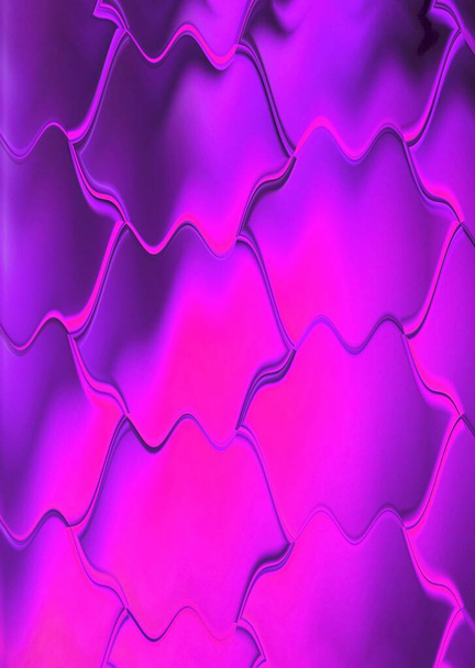 vivid neon pink and purple with hexagonal mosaic tile layers then transformed into many patterns and designs - Photo, Image