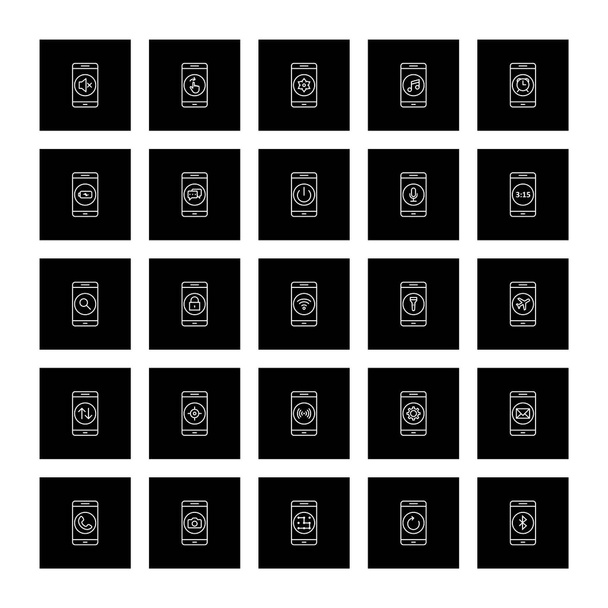 25 Joukko mobiilisovellusten kuvakkeet eristetty valkoisella taustalla
... - Vektori, kuva