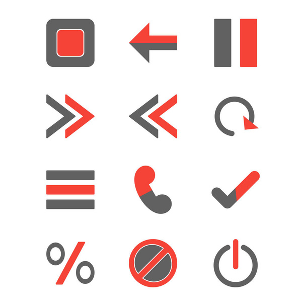 12 Set Of basic elements icons isolated on white background... - Vector, Image
