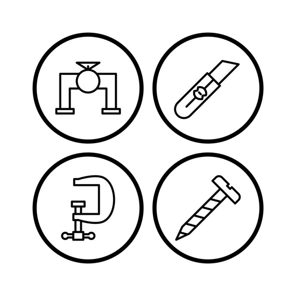 4 construction Icons For Personal And Commercial Use... - Vettoriali, immagini
