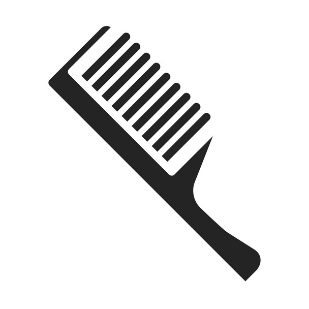 Wood hairbrush glyph black icon. Natural hair care. Zero waste lifestyle. Eco friendly. Pictogram for web page, mobile app, promo - Vector, Image