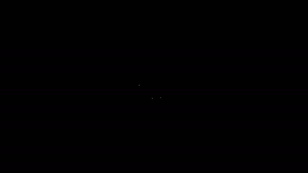 Linea bianca Icona a catena isolata su sfondo nero. Collegamento singolo. Simbolo della catena ipertestuale. Animazione grafica 4K Video motion
 - Filmati, video