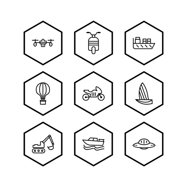 Icon Set von Transport für den persönlichen und kommerziellen Gebrauch... - Vektor, Bild