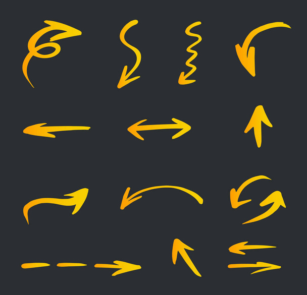 vector conjunto de flechas dibujadas a mano
, - Vector, imagen