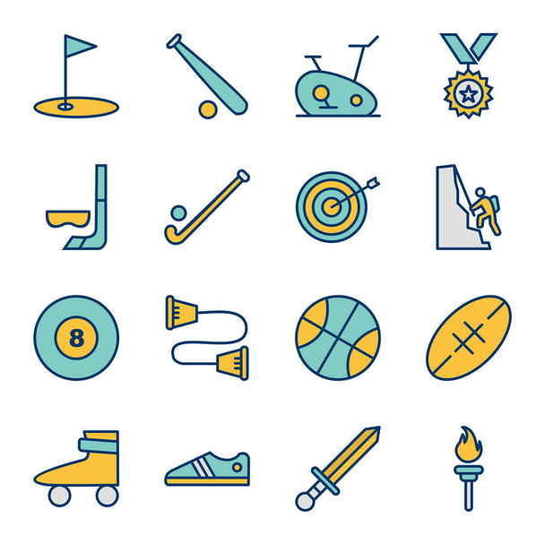 Icono conjunto de deportes y juegos para uso personal y comercial
... - Vector, imagen