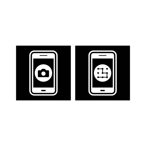 2 Conjunto de iconos de aplicaciones móviles aislados en fondo blanco
... - Vector, Imagen