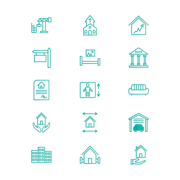 15 Icono conjunto de bienes raíces para uso personal y comercial
... - Vector, imagen